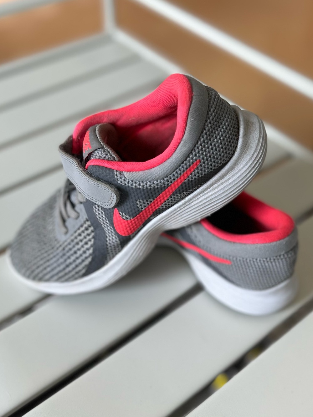 Nike Kids Gray and Hot Pink Lightweight Sneaker